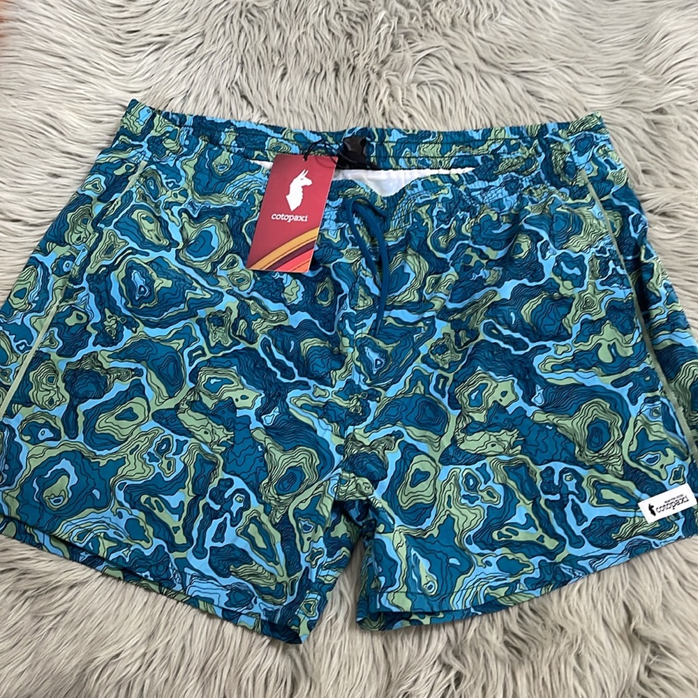 Cotopaxi Blue and Green Patterned Swim Shorts - Picture 2 of 5